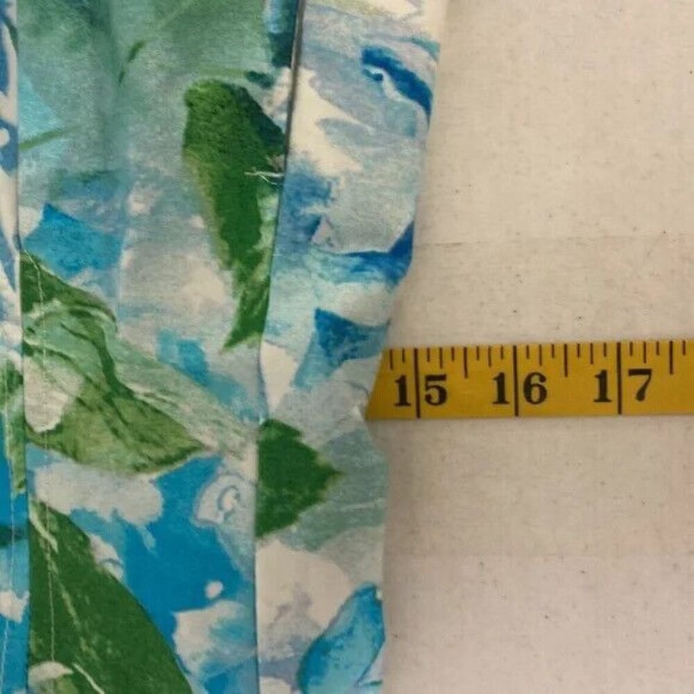 Nine West Dress Sleeveless has Pockets Blue Floral Scoop Neck Size 6 - Picture 6 of 7